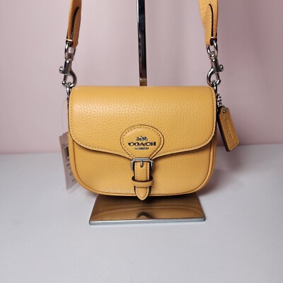 NWT Coach CP001 Amelia Small Saddle Bag Corn Flower HONEYCOMB