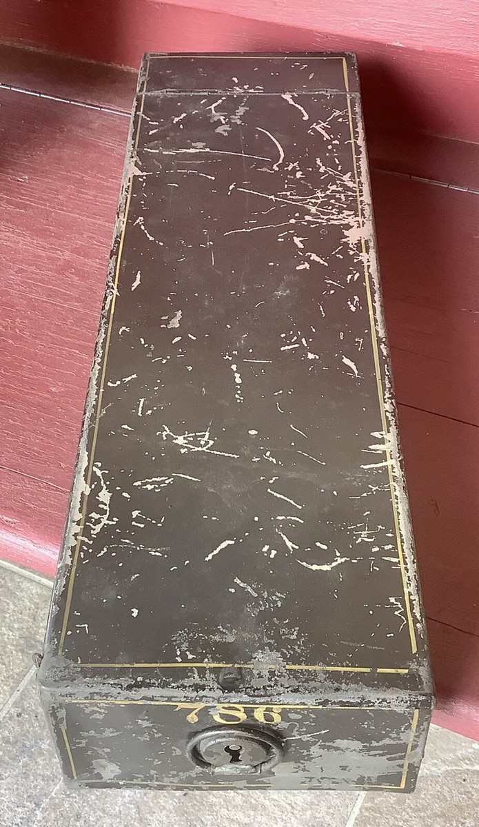 Vintage BANK SAFE DEPOSIT BOX Metal Black REDUCED FROM $63 | eBay