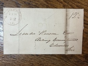 1839 - Vintage Handwritten Letter - To:  Acting Commissioner in COLUMBUS, OHIO