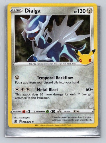 Dialga 020/025 Rare Celebrations Pokemon Holo Near Mint