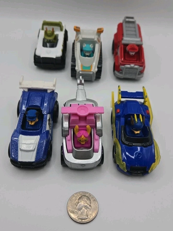 Paw Patrol Lote de 6 Die Cast True Metal Vehículos Coches Nickelodeon Foto 2 de 4