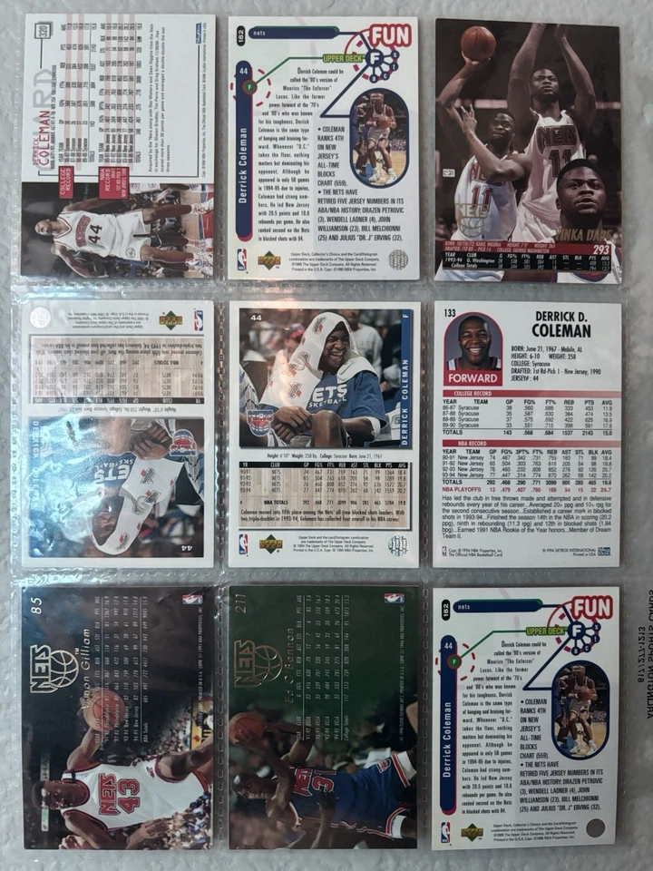 Colección de tarjetas coleccionables de baloncesto de la NBA de los New Jersey Nets años 90, lote de 90 tarjetas Foto 4 de 4
