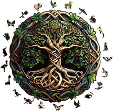 Wooden Puzzles for Adults, 200 Pieces Tree of Life Wood Puzzle Uniquely Irregula