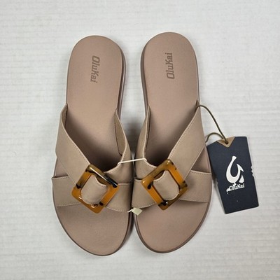 Olukai La i Slide Women s Size 11 Slide Sandals Taupe Water Friendly Lai