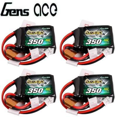 GENS ACE 4X GensAce Bashing Series 350mAh 7.4V 35C 2S Lipo Akku JST-PHR Für RC Auto Model
