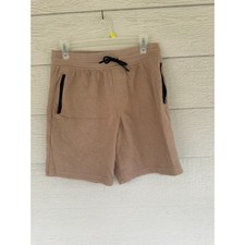 Wonder Nation Boys Knit Lounge Shorts with Zipper Pockets Tan - Size XL 14-16 