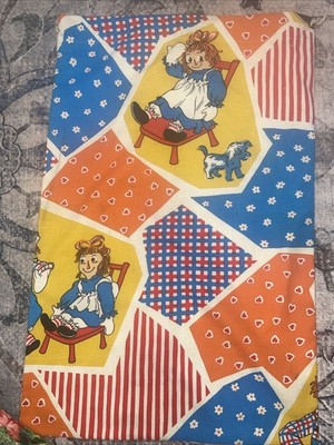 Wamsutta Raggedy Ann Andy Schlafsack Kissenbezug Wäschebeutel 29 x19  70-80s