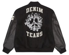 Brand New Denim Tears Peace Wreath Varsity Jacket Leather Sleeves Wool Sz M