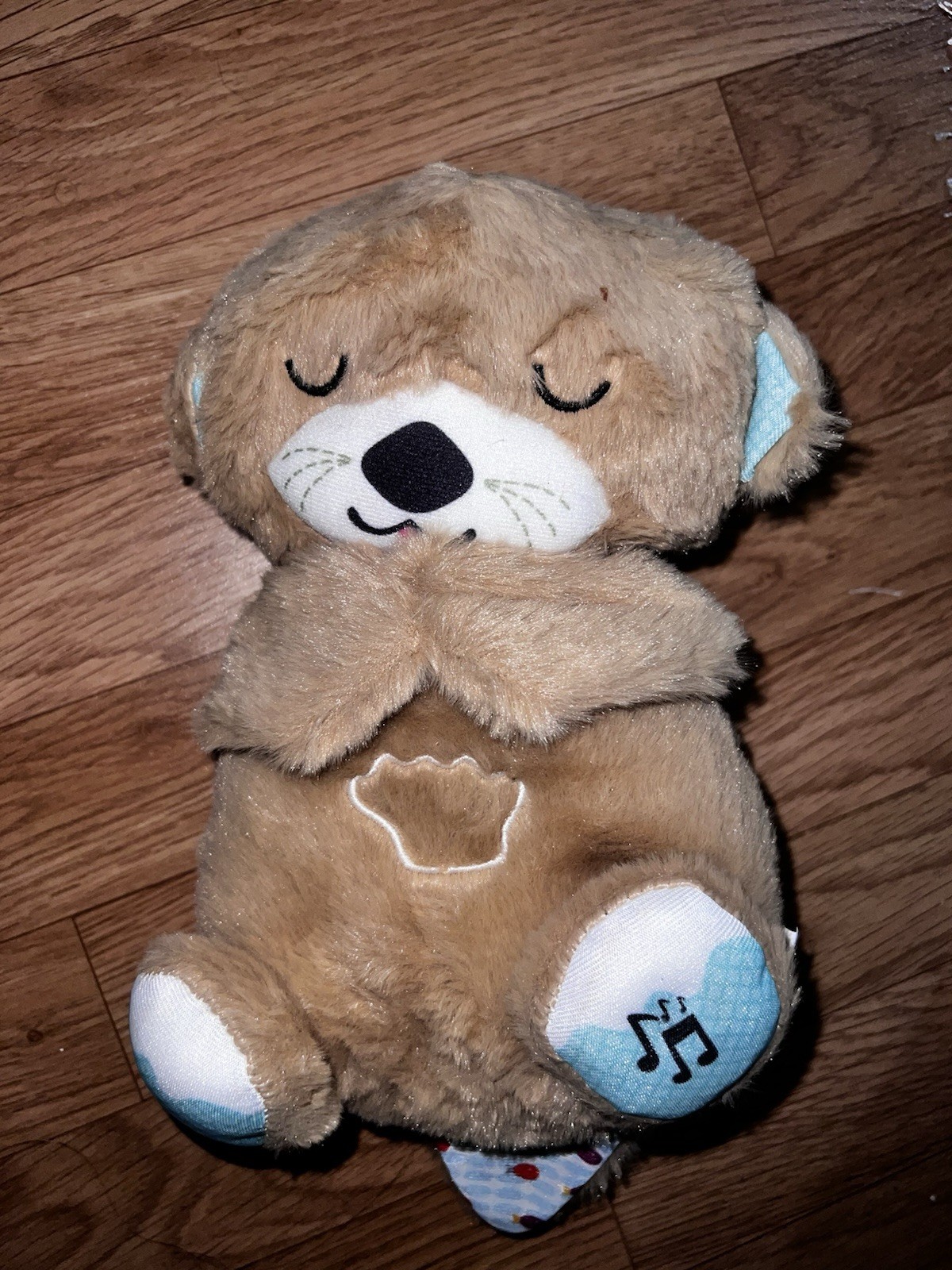 Doudou Peluche Loutre Câline qui Respire avec Mouvement et Musique Douce en Peluche Grise
