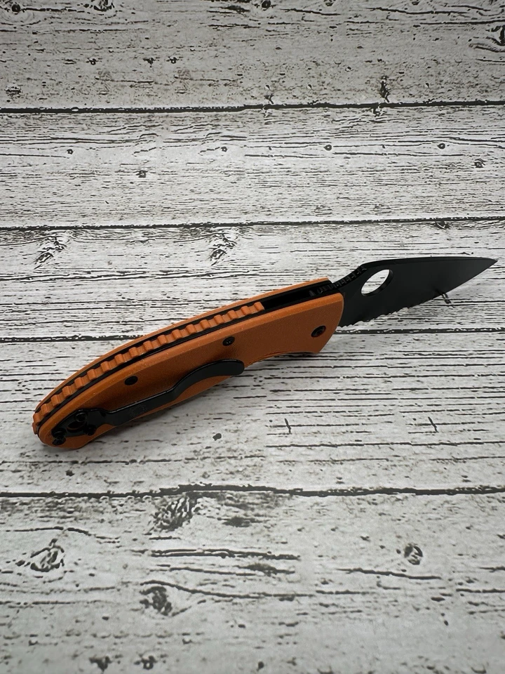 Spyderco Balanzas Tenaces Con Espaciador Trasero Naranja Ráfaga Foto 3 de 4