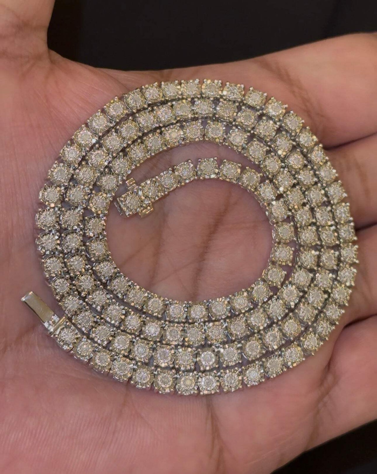 2 KARAT NATÜRLICHER DIAMANT STERLINGSILBER RHODINIERT 22 ZOLL 4 MM 36,75 GRAMM