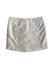 Forever 21 Y2K Cotton Cream Mini Skirt Floral Eyelet Lace Fairy Coquette Large