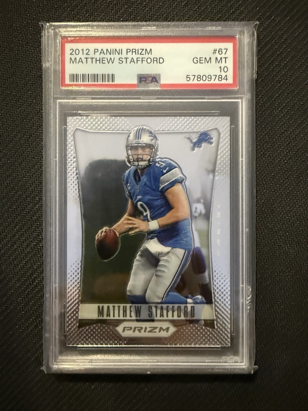 2012 Panini Prizm Matthew Stafford Base Card PSA 10 #67