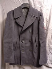 Vintage US Navy 8 Button Corduroy Lined Pocket Wool Pea Coat Size 36
