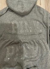 NWT Victoria's Secret Pink BLING Relaxed Fit Zip HOODIE FASHION SHOW SMALL