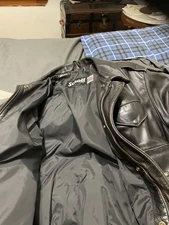 Mens Schott Black leather jacket Size 42