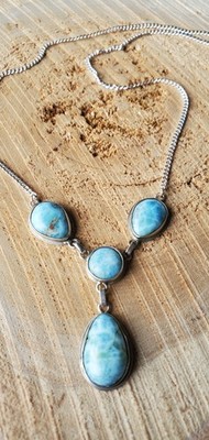 Larimar Necklace From Altos De Chavon, La Romana, Dominican Republic