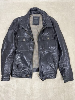 REDSKINS LEDERJACKE L VINTAGE SCHWARZ LEDER JACKET BIKER BLOUSON HERREN