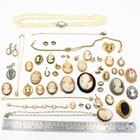 Vintage Cameo Necklace 15.25-20IN Pin Earring Pendant Jewelry Lot of 44 #M1389-1 — photo 10
