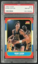 MARK EATON PSA 8 1986-87 FLEER BASKETBALL #28 ROOKIE RC JAZZ 9590