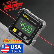 Digital Angle Finder with Electronic Laser, 4-Side Magnetic Angle Gauge, Cube