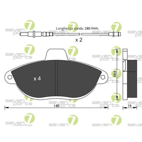 Plaquettes de frein Seven Parts SVP17630 pour citadines Citroën C3 et C4
