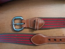  34 GENTLY WORN Unisex DOONEY  BOURKE Striped Leather Belt Green Red Leather
