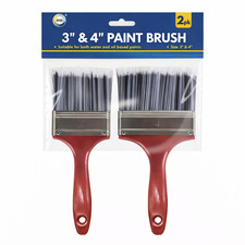 2pc Paint Brush Set 3" 4" DIY Decorating Brushes Water Oil Paint