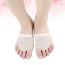 1 Pair Beige Reusable Practice Shoes Foot Thong with Thick Pad for Dance