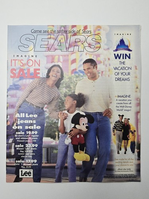 #ad 1997 Sears Disney Vacation Sweepstakes Circular PlayStation Sega Saturn Ad $39.99