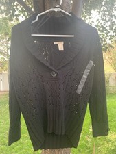 DKNY Jeans Black Sweater In Women  s Size Large NWT