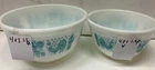 New ListingPyrex  Print 402 & 401 Nesting Mixing Bowls Turquoise vintage USA free ship