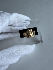 VINTAGE IRISH CLADDAGH YELLOW GOLD 9KT RING S...