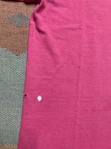 Vintage 90s blank t shirt lee sport pink stained distressed cotton boxy large - Picture 3 of 12