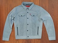 Levi's Engineered Jeans Grey Trucker Jacket Knit Shirt LEJ Medium - Excellent