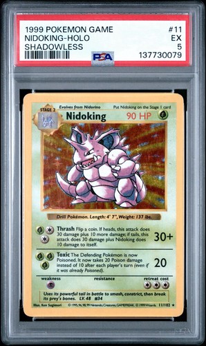 Nidoking (Shadowless) graded PSA 5 for sale on eBay