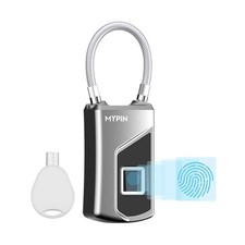 Fingerprint Lock with Key Backup, Smart keyless Waterproof Fingerprint Padloc...
