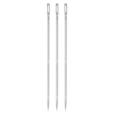 3pcs 6 Inch Upholstery Needles Stainless Steel Large Eye Stitching Needles