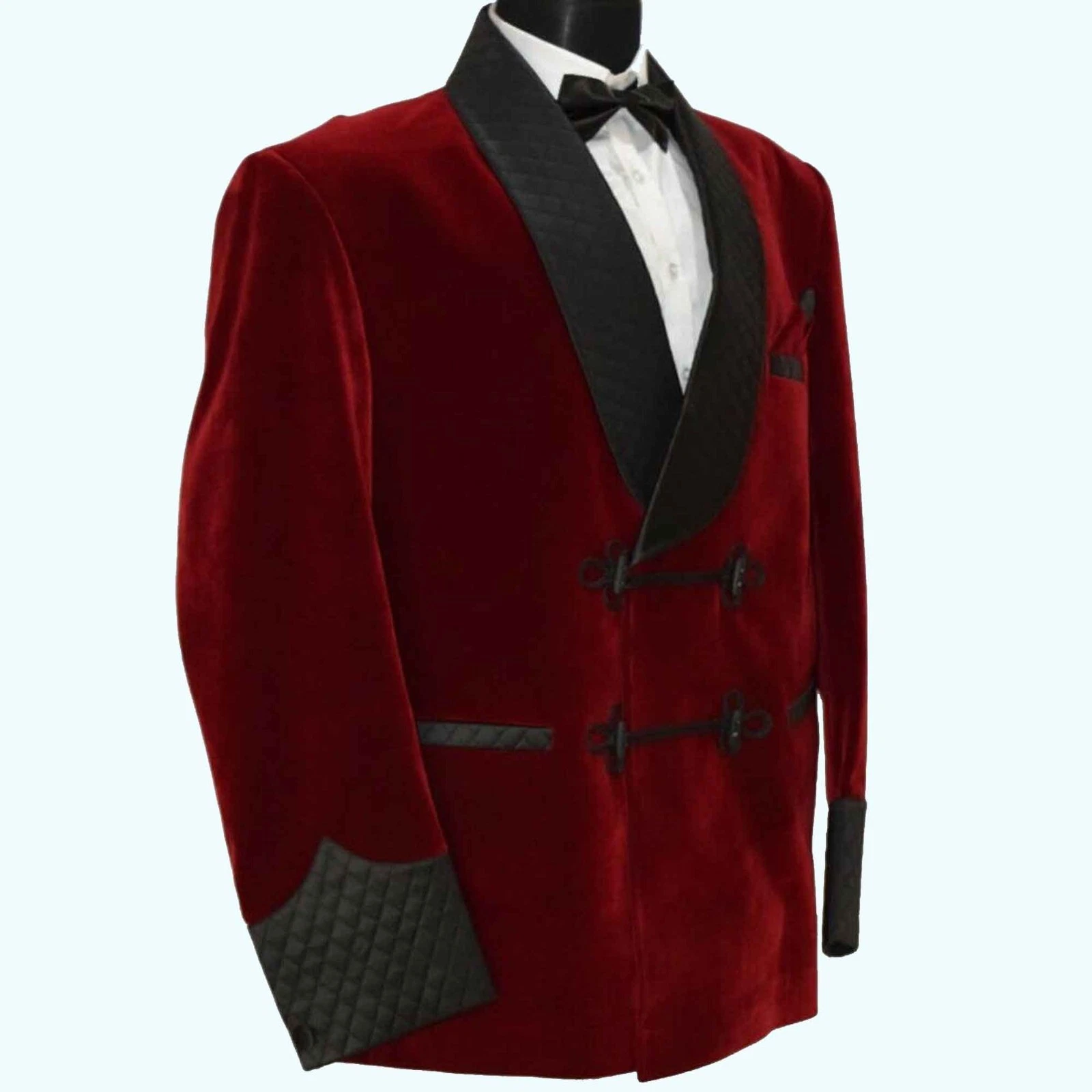 Men's Maroon Smoking Jacket Elegant Luxury Stylish Designer Party Wear Blazer