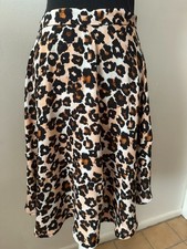 H M Leopard Print Midi Skirt, size 10