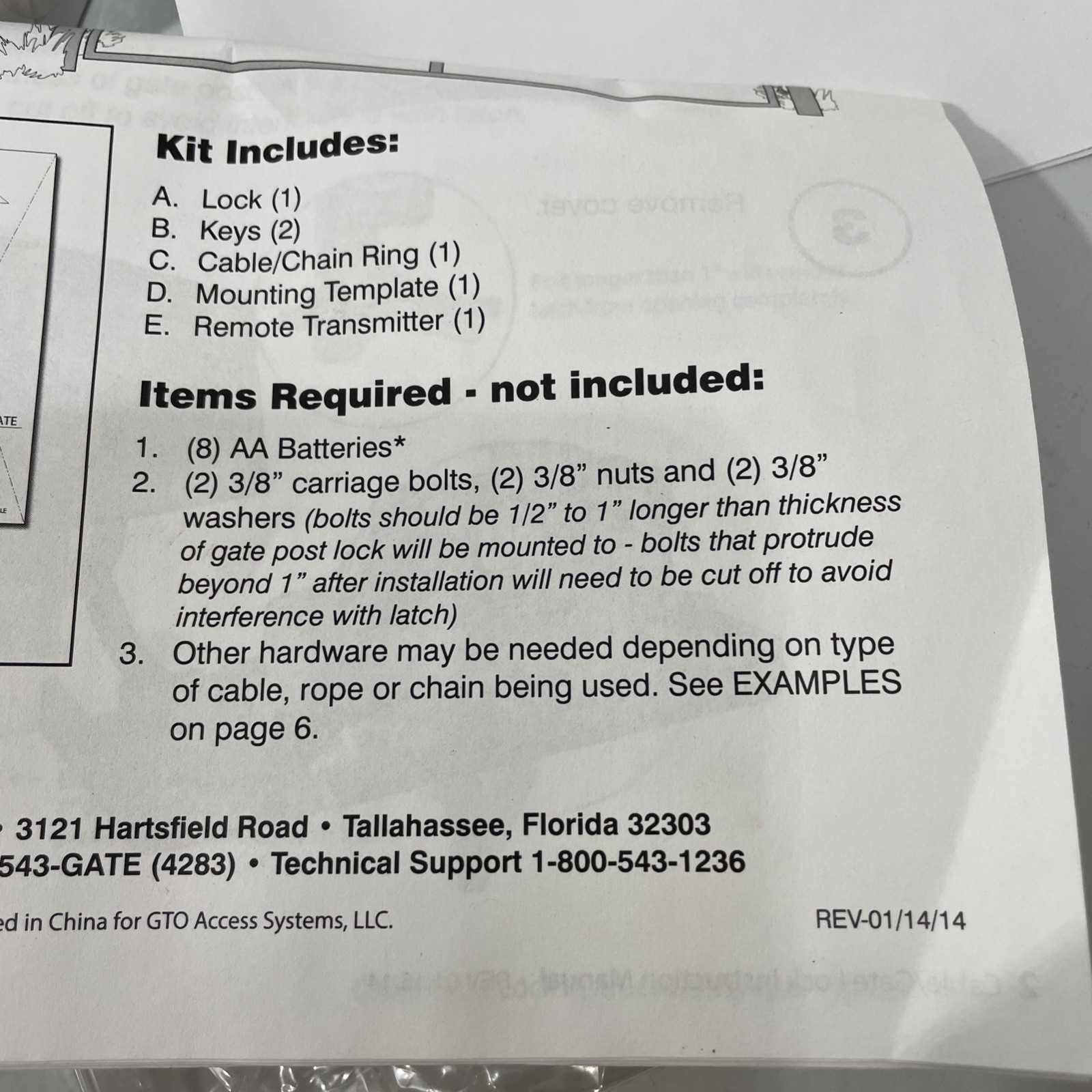 Mighty Mule Automatic Cable / Chain Gate Lock W/ 2x Keys 1 Remote L500B Black