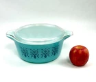 🔵 Pyrex Saxony Tree of Life 2.5 QT Casserole Dish w/ Lid 475-B