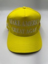 Official Make America Great Again Trump Cali Fame 45-47 Bright Yellow Hat Cap