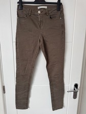 George Women khaki Skinny Jeans UK 10 S Stretch Slim Fit Denim B12