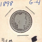 1898-Philadelphia Silver Barber Quarter 25 Cents, .181 Troy Oz ASW ~ $14.50+