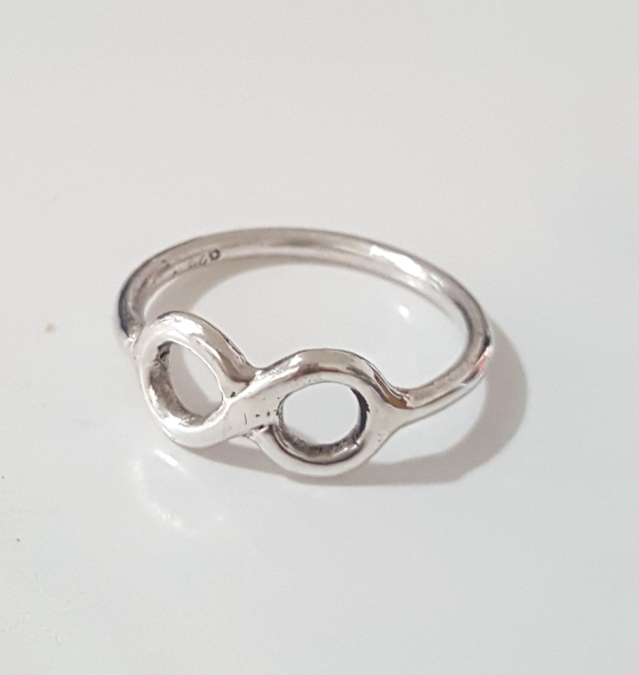 Fabulous Solid Infinity Band Ring 925 Silver Size… - image 7