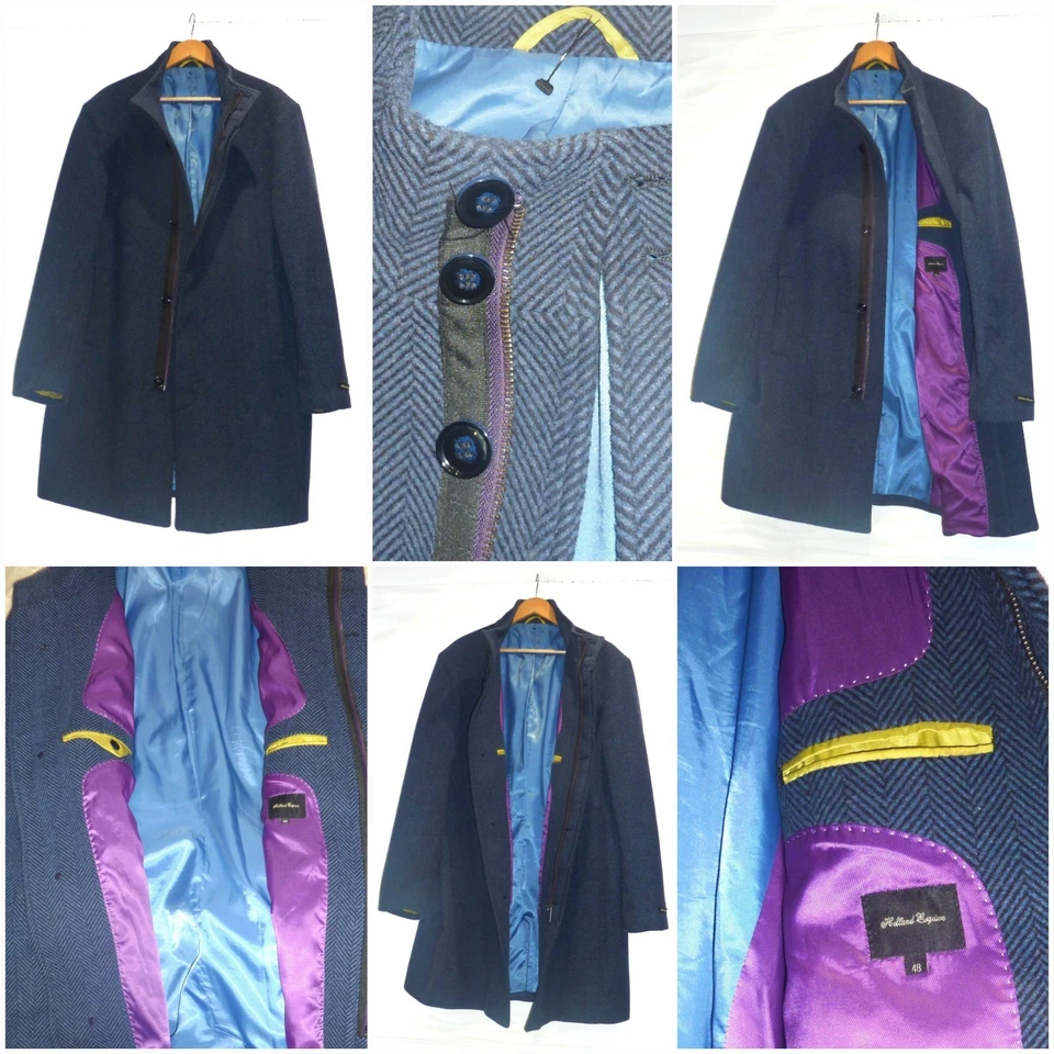 HOLLAND ESQUIRE HERRINGBONE COAT - SIZE 48 - GOOD ORDER - MINIMAL WEAR - Image 3 of 4