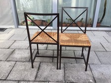6 Ikea Granås Stühle Schwarz Metall und Rattan Sitz gebraucht guter Zustand