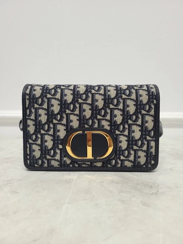 Sac pochette deux en un Dior bleu oblique 30 Montaigne 116932996