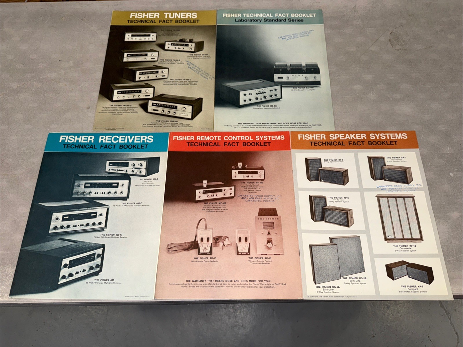 Original 1960’s Fisher  Booklets Stereo, Receivers,  Speakers Brochures